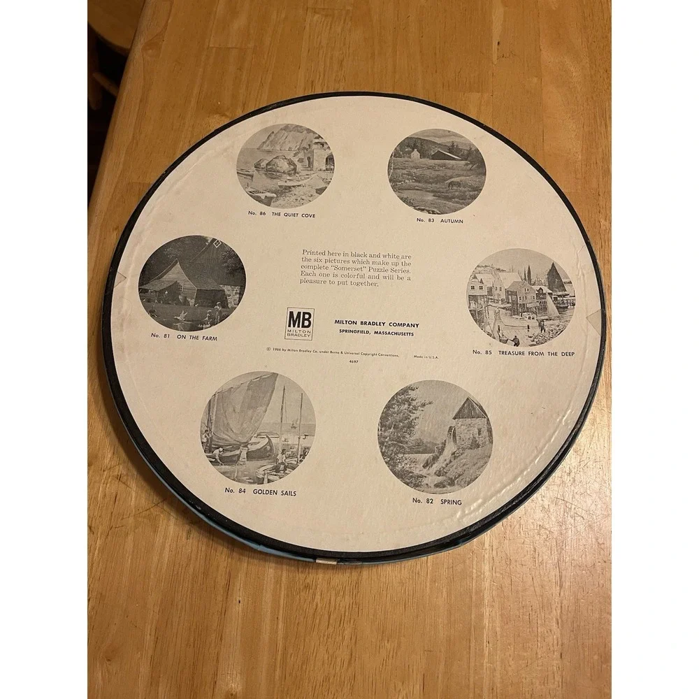 Vintage Somerset Circle Puzzle 1966‎ Milton Bradley The Quiet Cove 650 Pieces